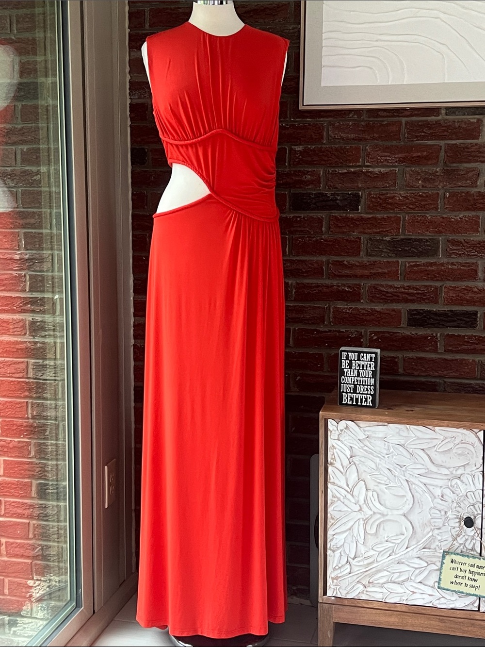Misha Sleeveless Cut-out Sierra Jersey Gown Size XL - Picture 5 of 8